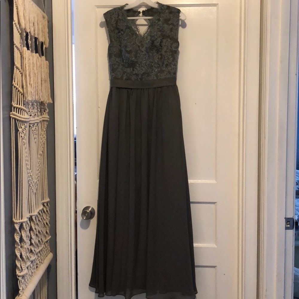 Gray bridesmaids dress